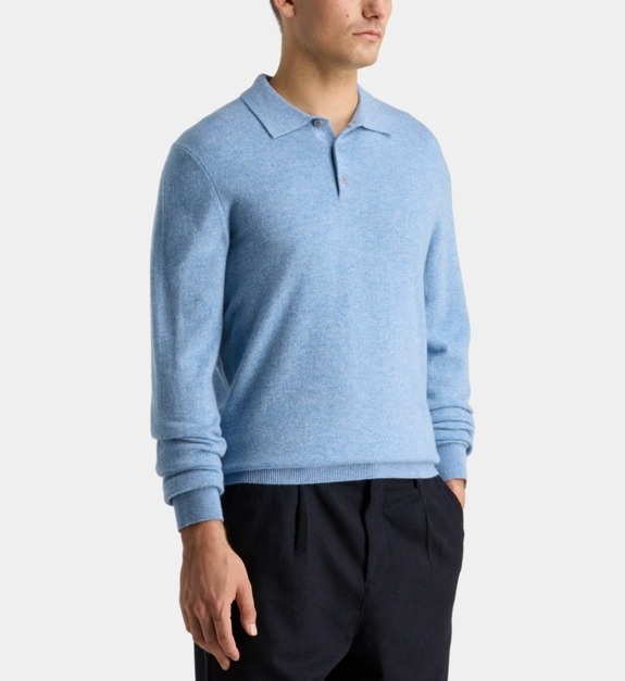 galeries lafayette - Pull polo homme Napolo cachemire - Bleu