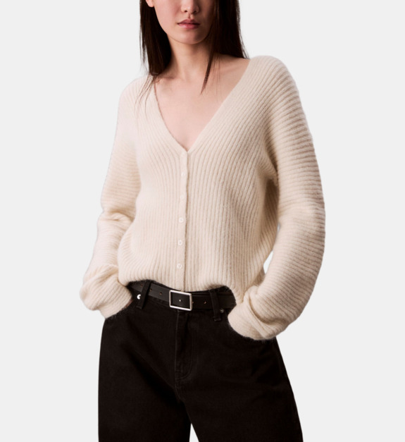 Gilet droit boutonnée maille côtelée