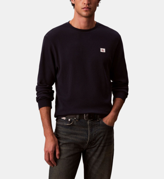 Vêtements Calvin Klein Jeans Ls Waffle Badge Crew LV040EM217 pour Accessoires - vue 6