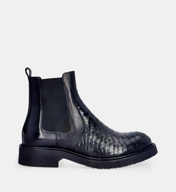 billi bi - Bottines Chelsea A7118 cuir façon croco - Vert