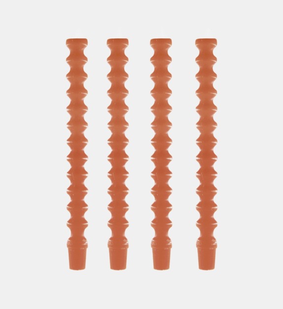 cerabella - Mura - Lot de 4 bougies tournées - Orange