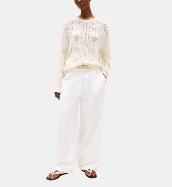 Pull ample maille pointelle
