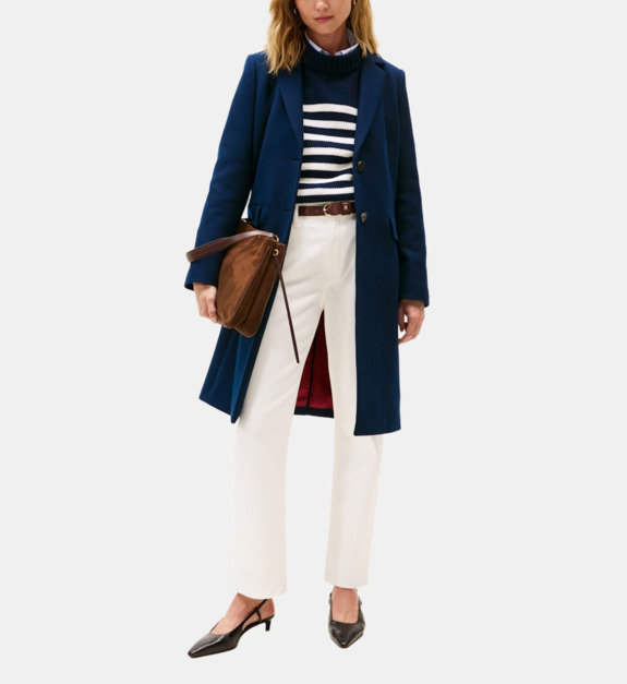 Manteau droit mi long - vue 2