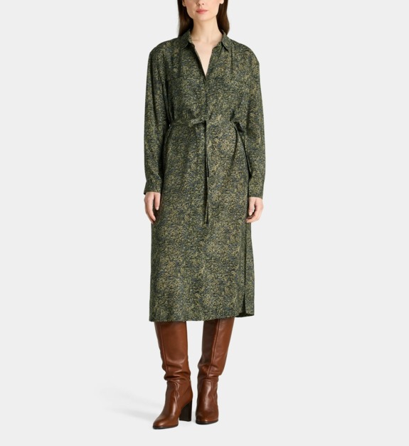 galeries lafayette - Robe Delta Camo droite mi-longue camouflage - Vert
