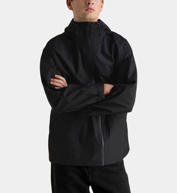 Blouson ample long zippé col montant et capuche