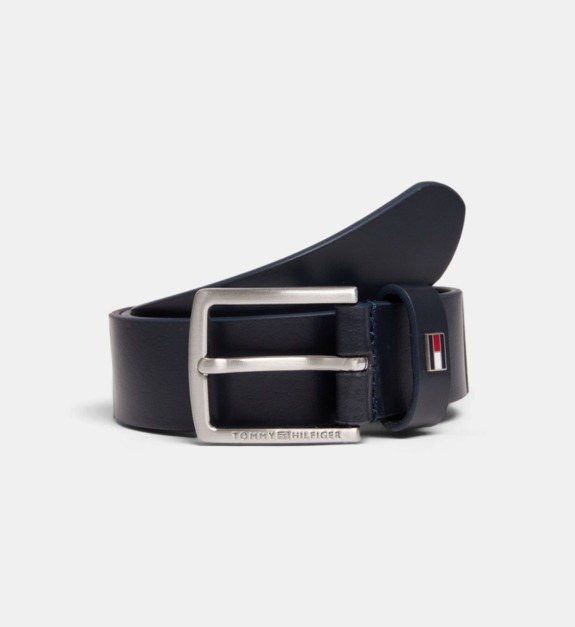 Ceinture boucle logo cuir