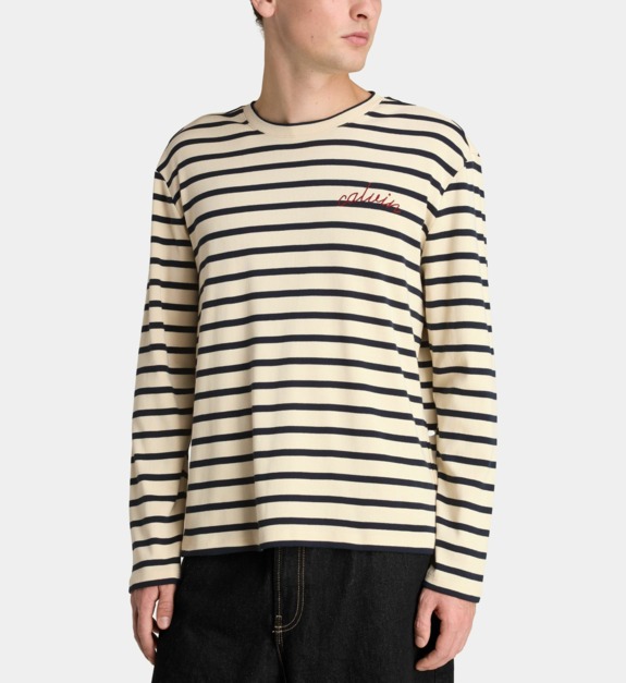 T shirt manches longues rayé en coton