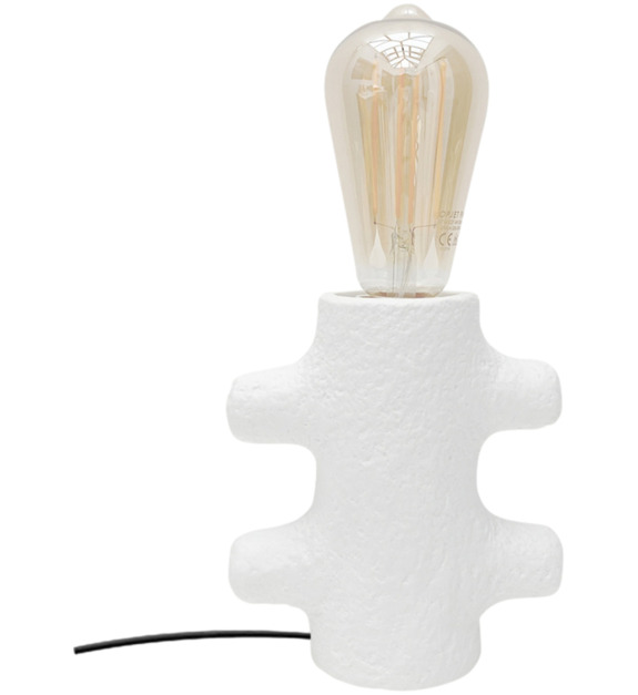 Totem+-+Lampe+base+en+porcelaine+pm+Blanc