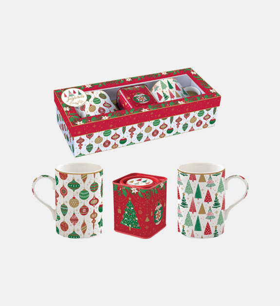 easy life - JINGLE BELLS - Coffret 2 mugs et boite à thé - Multicolore