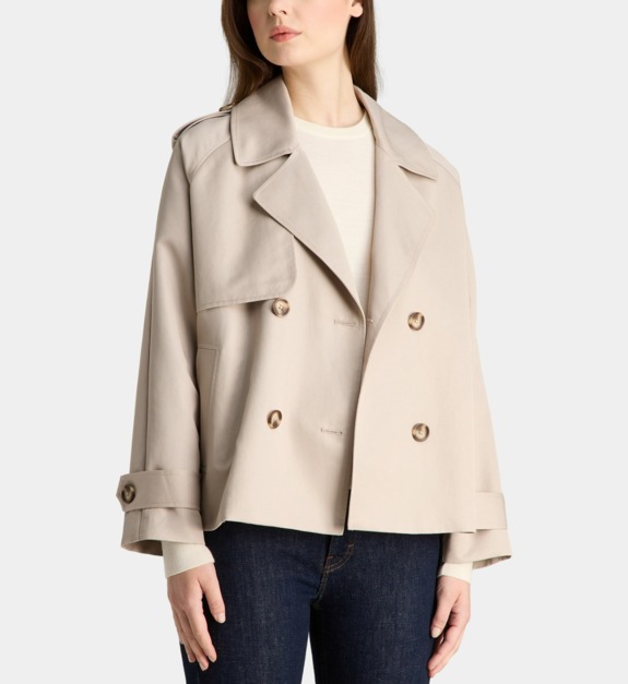 galeries lafayette - Trench court Arius Twill coton mélangé femme - Beige
