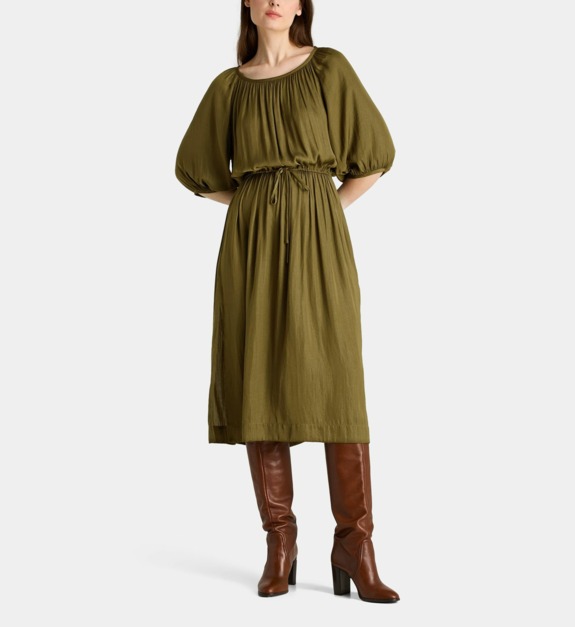 galeries lafayette - Robe Diane Sat fluide mi-longue - Vert