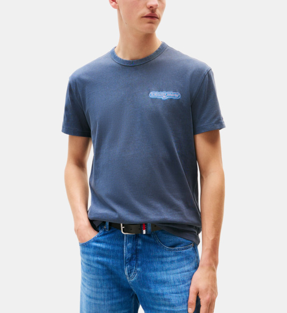 tommy jeans - T-shirt imprimé en coton - Bleu