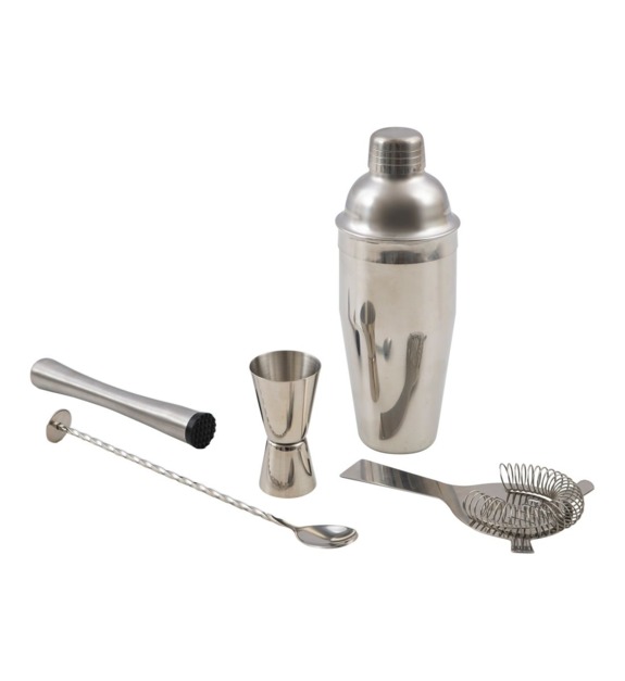 point virgule - Set à cocktail Cobbler 5 pièces en inox - Gris