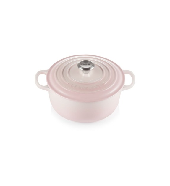 le creuset - Signature - Cocotte ronde fonte émaillée shell pink Ø20 cm 2,4 l - Rose