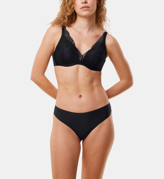 triumph - Culotte bikini Body Make-Up Illusion Lace Highleg - Noir