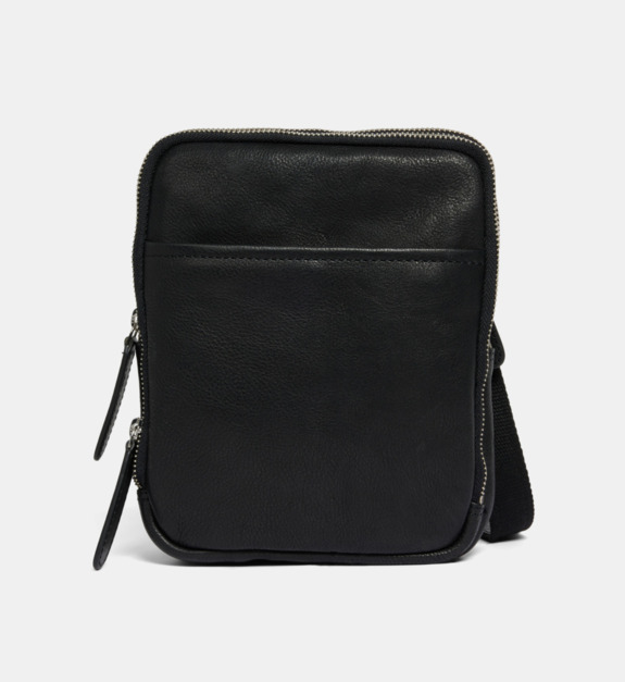 galeries lafayette - Sacoche reporter New Baia en cuir - Noir