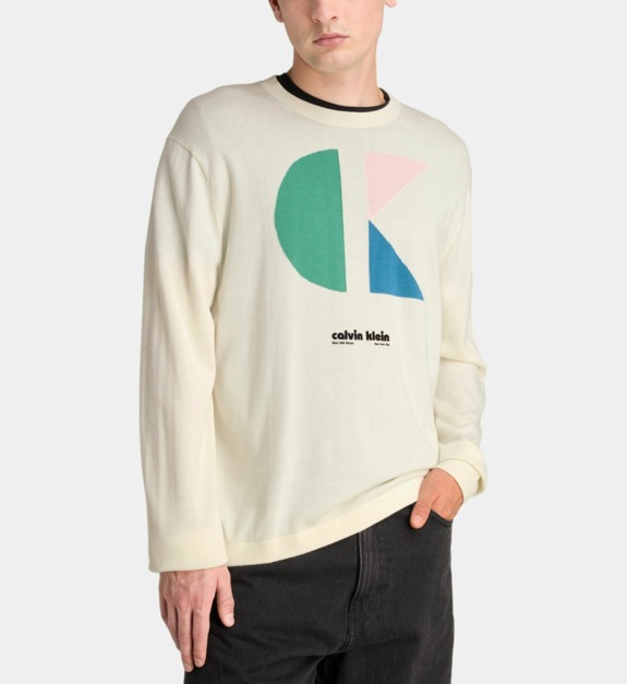 Pull en coton à motif color block