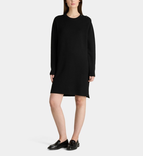 galeries lafayette - Robe Cabourg Robe droite mi-longue en coton bio - Noir