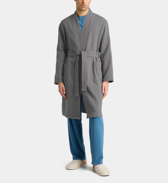 galeries lafayette - Peignoir Wamino en coton - Gris