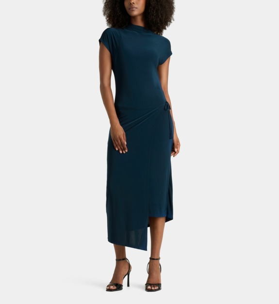 calvin klein jeans - Robe ajustée mi longue fluide - Bleu