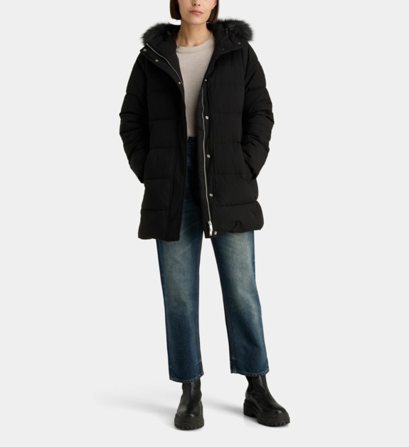 calvin klein jeans - Doudoune finition matelassée à capuche - Noir