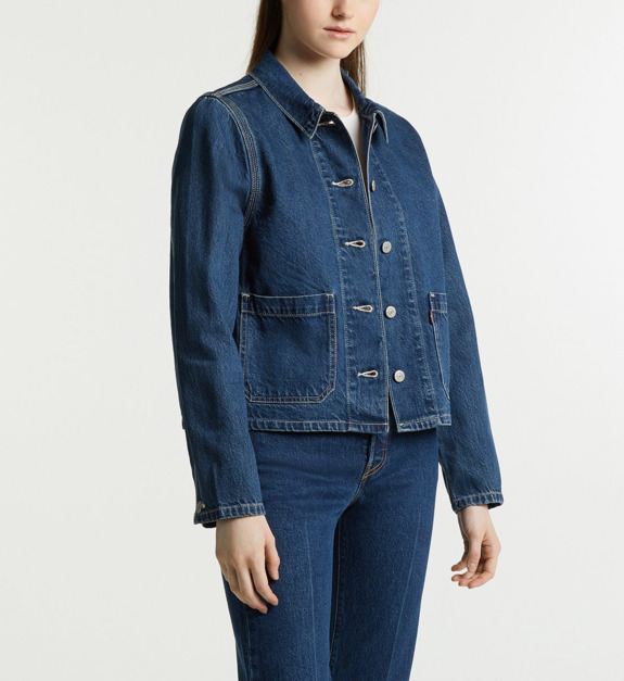 levi's - Veste courte droite coton jean - Bleu
