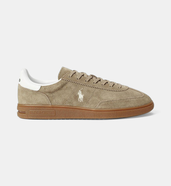 polo ralph lauren - Baskets basses en cuir Bedford - Beige