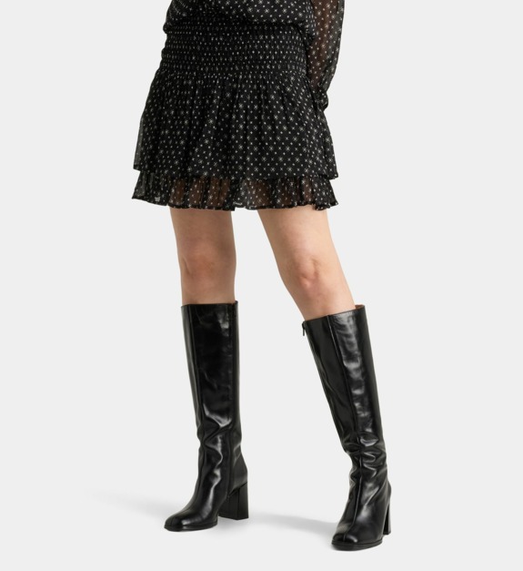 galeries lafayette - Jupe Desire Bindi courte à volants et motif floral - Noir