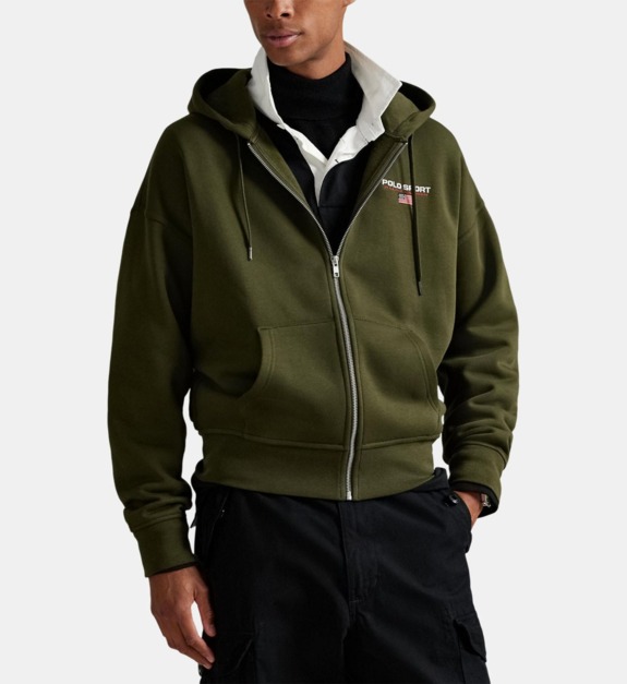 Sweat droit zippé en coton mélangé