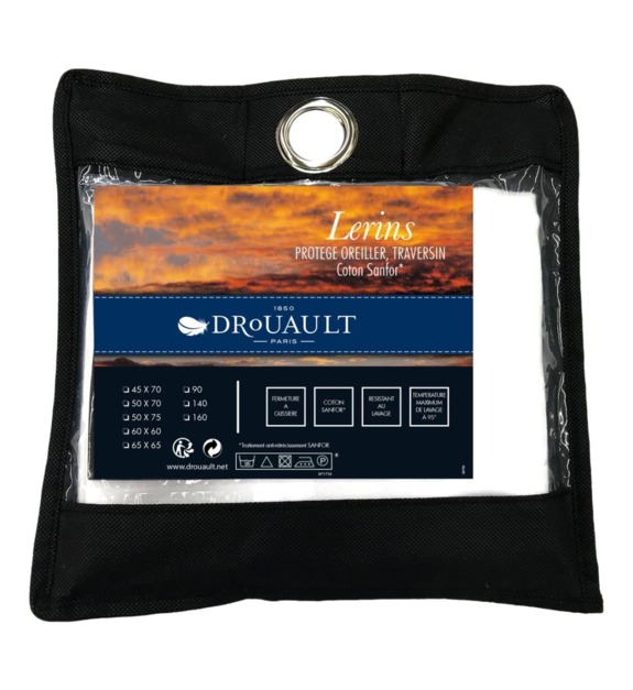 drouault - Protège oreiller LERINS coton blanc - Blanc