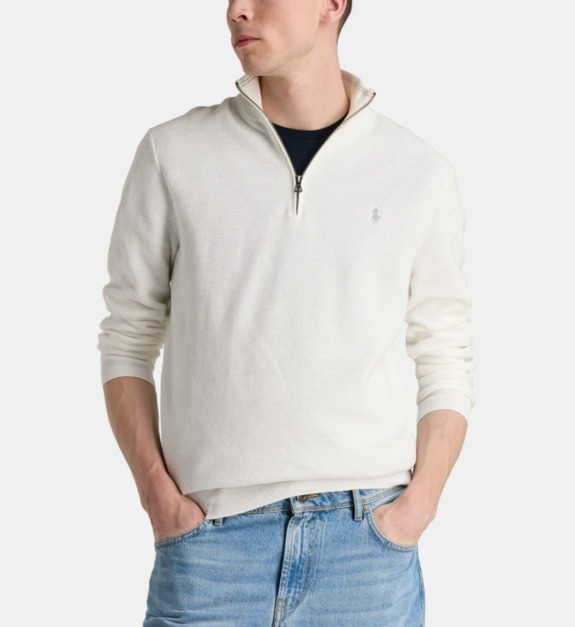 Pull droit col camionneur coton piqué