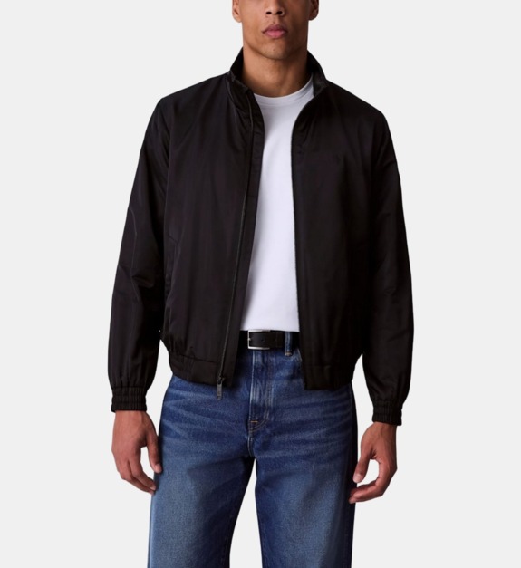 Blouson court droit zippé col montant