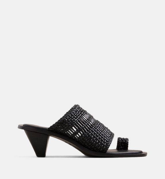 a.emery - Mules à talons Penni en cuir - Noir