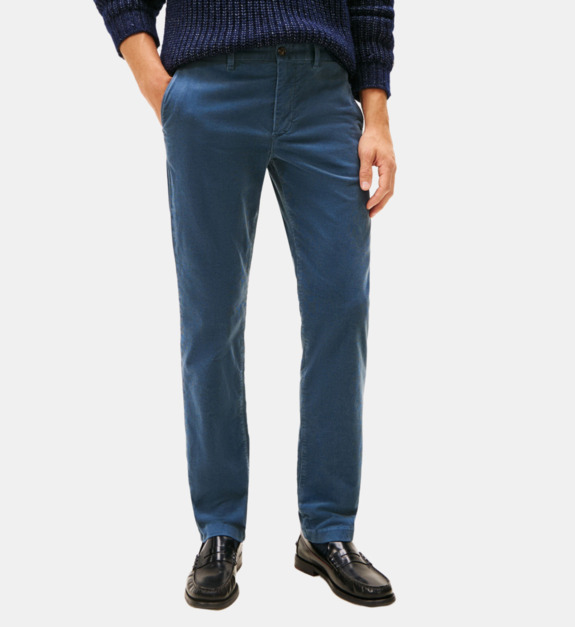 Pantalon droit en coton finition velours côtelé - vue 7