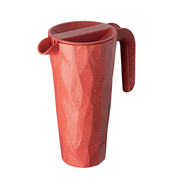 koziol - Pichet avec couvercle Club bio nature en plastique corail 1,5 l - Orange