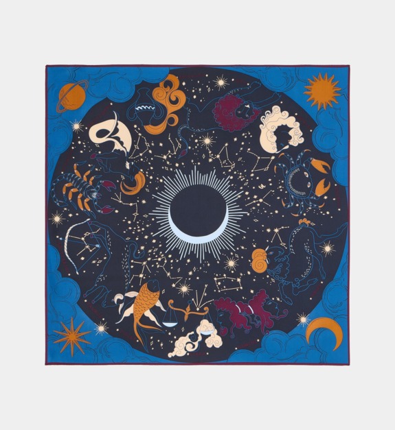 galeries lafayette - Carré de soie Firma - Bleu