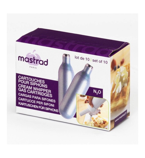 mastrad - Boite 10 Cartouches N2O pour siphon - Multicolore