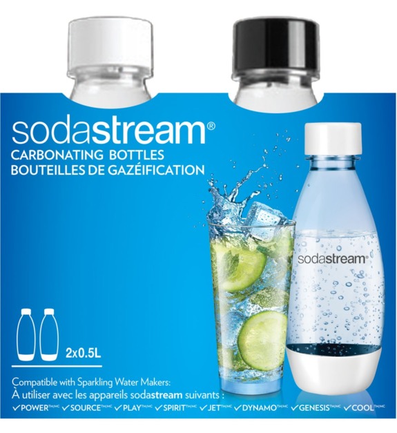 sodastream - Lot de 2 bouteilles de gazeification - 0,5 l - Coloris unique