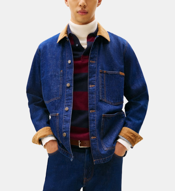 Veste classique droite en coton - vue 4