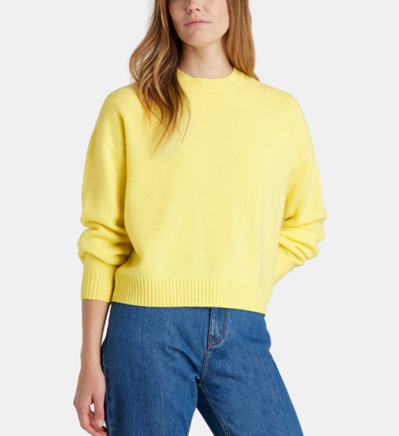 galeries lafayette - Pull boîte ample Sean ample laine et cachemire responsable - Jaune