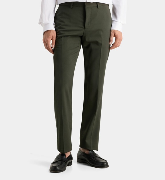 comptoir gl - Pantalon de costume ajusté Vire droit en laine - Vert