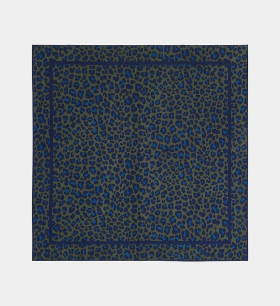 galeries lafayette - Carré Fauve en soie - Vert