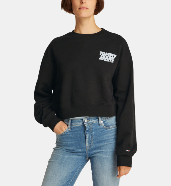 Sweat droit à imprimé coton - vue 2