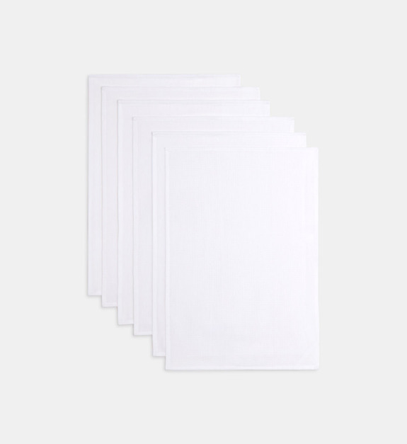 absolument maison - Lot de 3 torchons en coton bio nid d'abeille 45 x 60 cm - Blanc