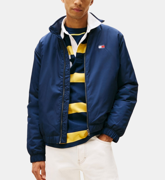 Blouson court droit zippé col montant