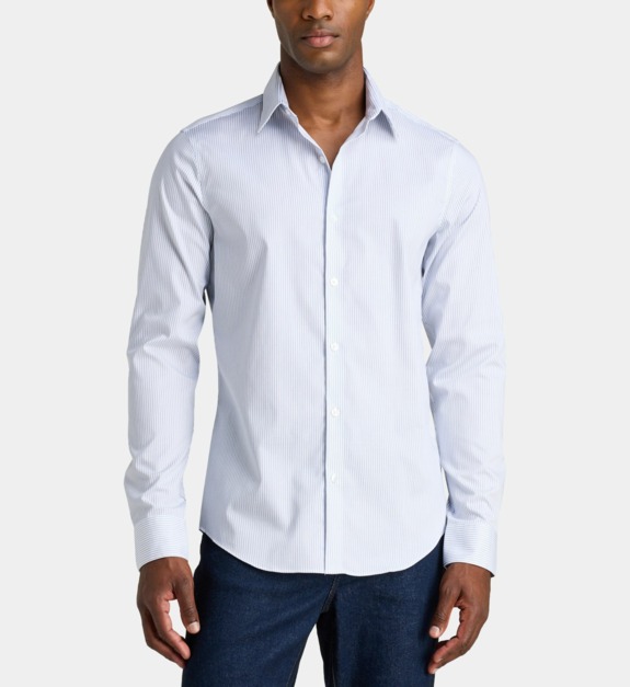 Chemise ajustée en coton rayée