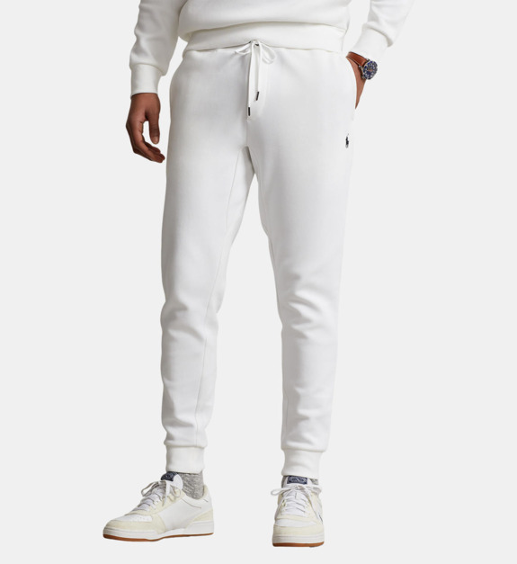 polo ralph lauren - Pantalon de jogging droit en coton mélangé - Blanc