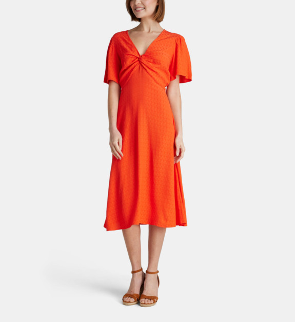 galeries lafayette - Robe mi longue Alyssa jacquard - Rose