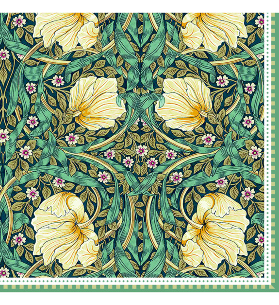 easy life - Serviettes de table William Morris vertes 33 x 33 cm - Vert
