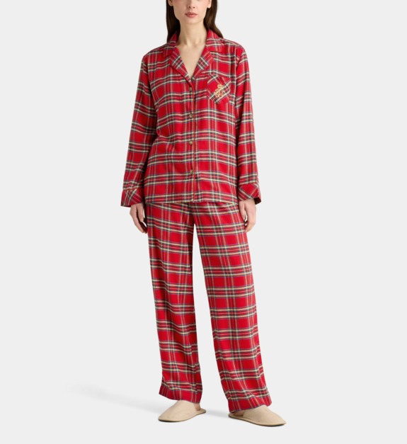 Pyjama+long+à+carreaux+en+coton